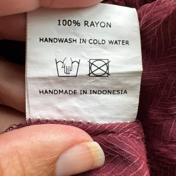 Faithful The Brand Billowy Wine Colored Boho Top with Multiple Ties Women's Sz M - Picture 6 of 7